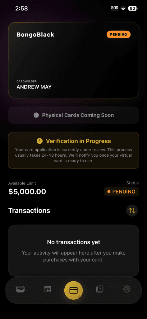 BONGOBlack Card